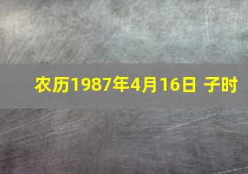 农历1987年4月16日 子时